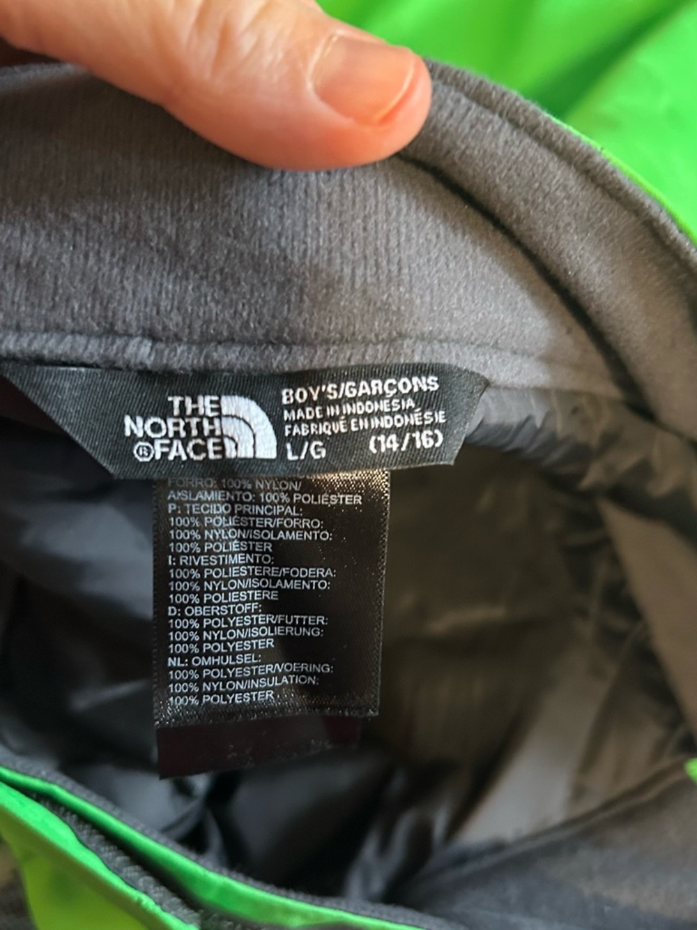 The North Face Kids Youth Boys Large 14 16 Neon Green Waterproof Ski Pant - Picture 7 of 7